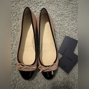 Prada Women's Black and Brown Flats